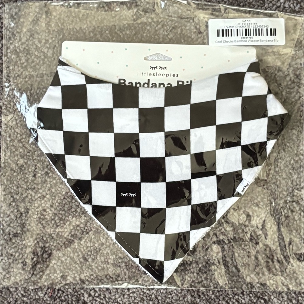 🏁Little Sleepies Cool Checks Bandana Bib